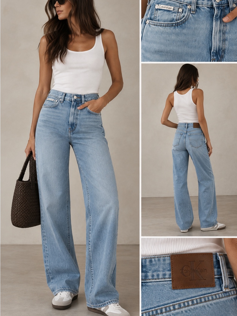 Calvin Klein Barrel Jeans High Rise Light Wash NWT 28